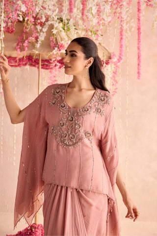 Pink flora under bloom kaftan