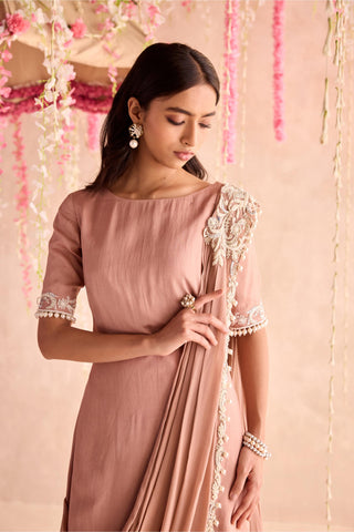 Pink iris under bloom straight suit set