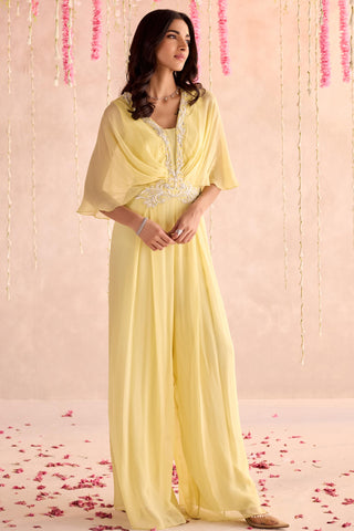 Yellow lotus under bloom jumpsuit