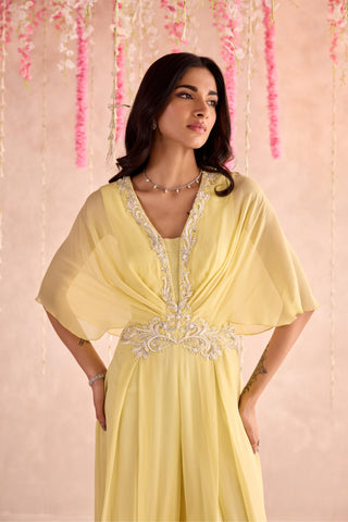 Yellow lotus under bloom jumpsuit