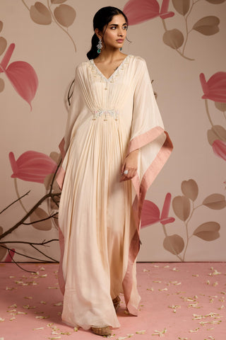 Ivory orchid under bloom kaftan