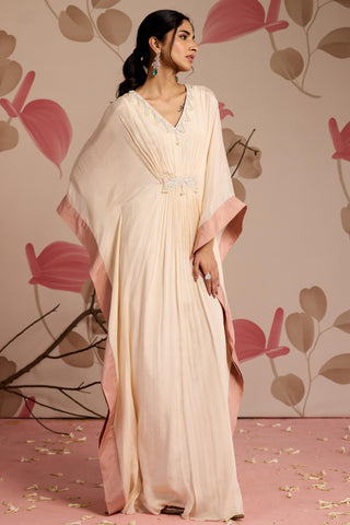Ivory orchid under bloom kaftan
