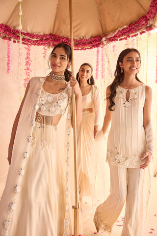 Ivory calendula under bloom kurta set