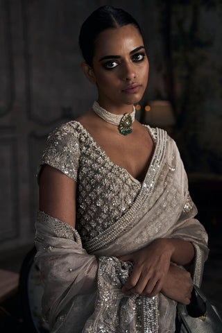 Saree Indian Wedding - Tarnished Dandelion by Matsya