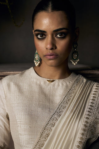 Saree Indian Wedding - White Royal Montmartre by Matsya