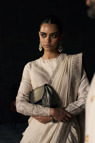 Saree Indian Wedding - White Royal Montmartre by Matsya