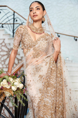 Saree Set Nizami Wear - Pink Tulle Saree by Matsya