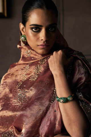 Saree For Indian Wedding - Orange Tangerine Masai by Matsya