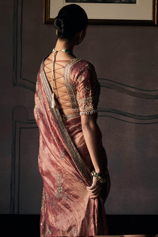 Saree For Indian Wedding - Orange Tangerine Masai by Matsya