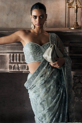Saree Indian Wedding - Geeen Midnight Garden Eden by Matsya
