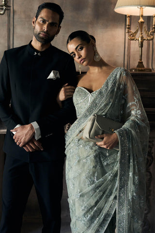 Saree Indian Wedding - Geeen Midnight Garden Eden by Matsya