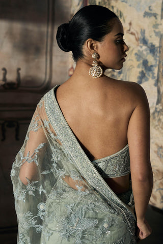 Saree Indian Wedding - Geeen Midnight Garden Eden by Matsya