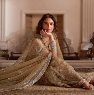 Gold couture royal hydari saree