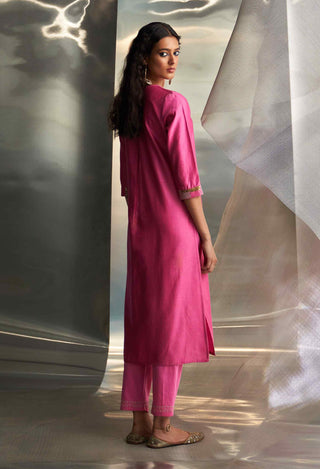 Bloom pink kurta set