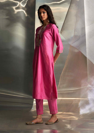 Bloom pink kurta set