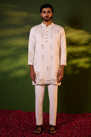 Kurta Set for Indian Wedding – White Ashvin by Shreyansh Designs