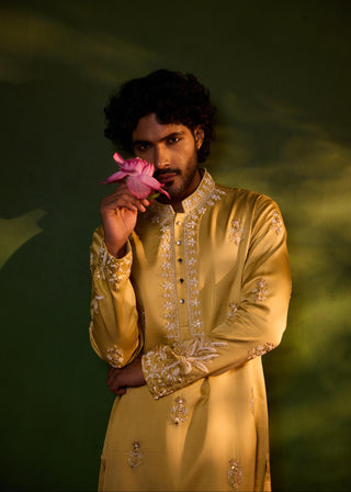 Kurta Set for Indian Wedding – Gold Green Vinayak by Shreyansh Designs