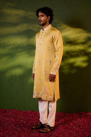 Kurta Set for Indian Wedding – Gold Green Vinayak by Shreyansh Designs