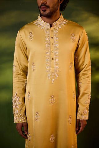 Kurta Set for Indian Wedding – Gold Green Vinayak by Shreyansh Designs