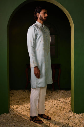 Kurta Set for Indian Wedding – Blue Prabhakar by Shreyansh Designs