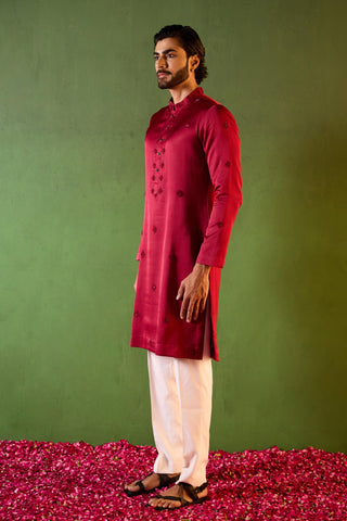 Kurta Set for Indian Wedding – Red Hriday by Shreyansh Designs