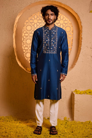 Kurta Set for Indian Wedding – Blue Panshul by Shreyansh Designs