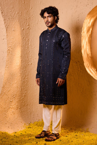 Kurta Set for Indian Wedding – Blue Adhyant by Shreyansh Designs
