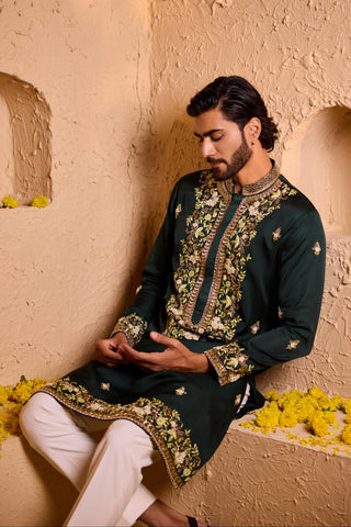 Kurta Set for Indian Wedding – Green Gandharva by Shreyansh Designs