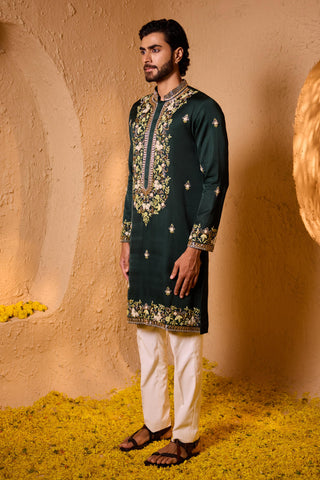 Kurta Set for Indian Wedding – Green Gandharva by Shreyansh Designs