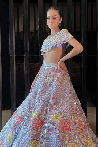 Purple magnolia lehenga set
