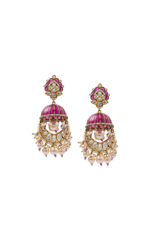 Earrings for Indian Weddings – Red Maharani by Amraani