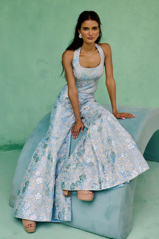 Palazzo Set Traditional Wear - Blue Mahin Palazzo Set by Chamee & Palak