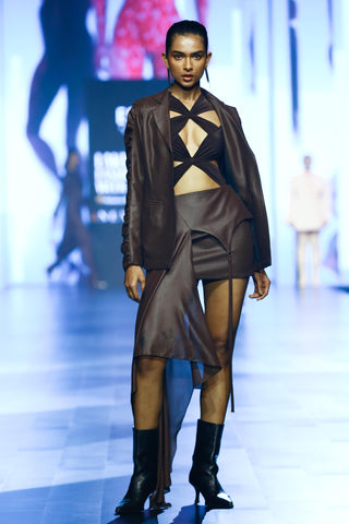 Blazer Contemporary Wear - Brown knotted applique by Essé