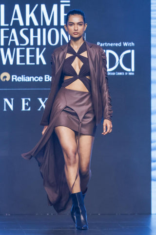 Top Contemporary Wear - Brown draped cut-out by Essé