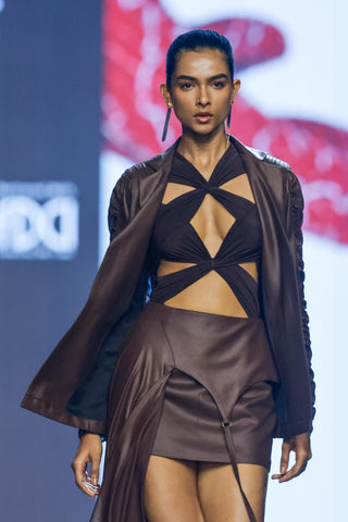 Blazer Contemporary Wear - Brown knotted applique by Essé