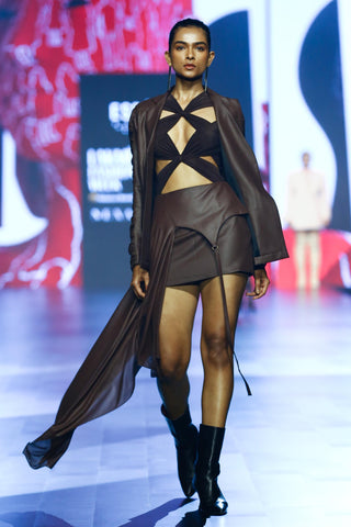 Blazer Contemporary Wear - Brown knotted applique by Essé