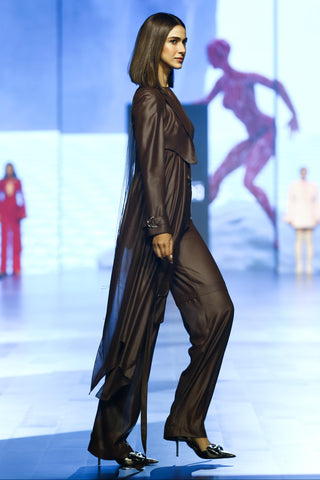 Trousers Contemporary Wear - Brown leather effect by Essé