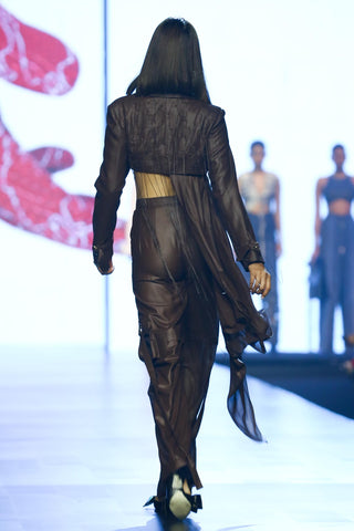 Trousers Contemporary Wear - Brown leather effect by Essé