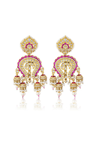 Jhumka Earrings for Indian Weddings – Pink Mandira by Amraani
