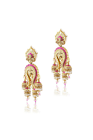 Jhumka Earrings for Indian Weddings – Pink Mandira by Amraani