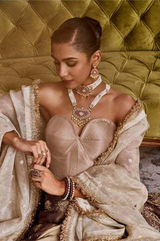 Choker Set for Indian Weddings – Red Manikya Mukta by Amraani