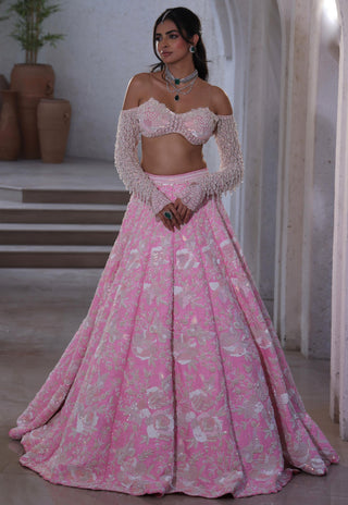Pink merlyn lehenga set