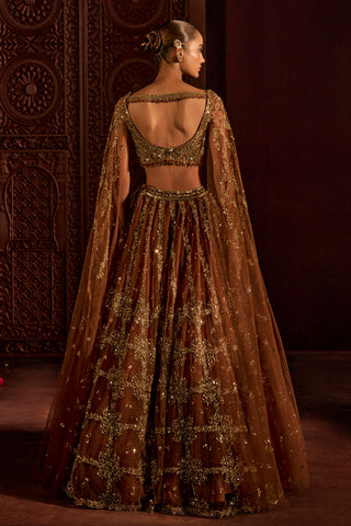 Lehenga For Indian Wedding - Brown Goddess Lehenga by Prevasu