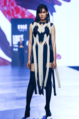 Vest Contemporary Wear - Multicolor monochrome knit panelled by Essé