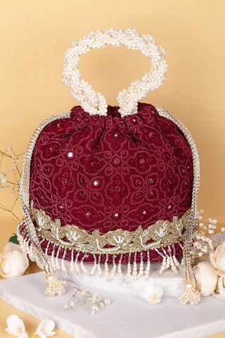 Maroon monroe bucket bag