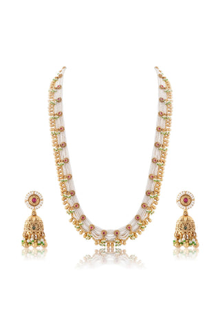 Moti Haar Set for Indian Weddings – Multicolor Pearls by Amraani
