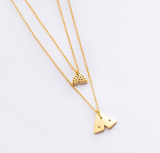 Necklace Contemporary Wear - Gold Gingko Double Layer by Putstyle