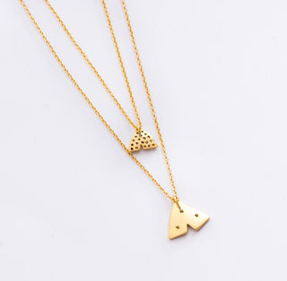Necklace Contemporary Wear - Gold Gingko Double Layer by Putstyle