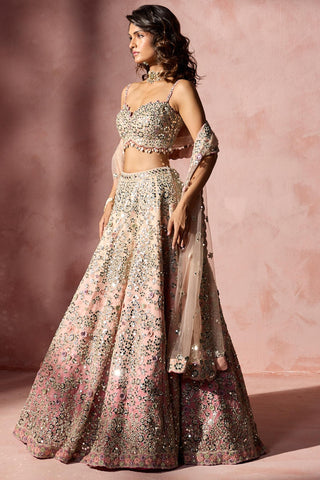 Mirror work lehenga set for Indian Wedding – Rose Pink Navyaa by Nitika Gujral