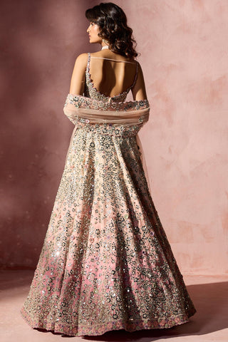 Mirror work lehenga set for Indian Wedding – Rose Pink Navyaa by Nitika Gujral